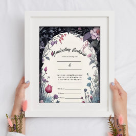 Gott Blommigt Garden Grind Handfastecertifikat Poster