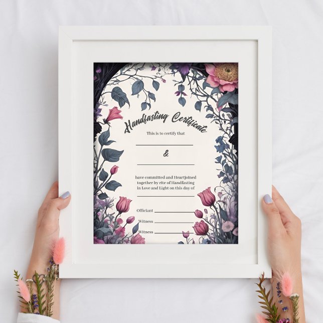 Gott Blommigt Garden Grind Handfastecertifikat Poster (Skapare uppladdad)