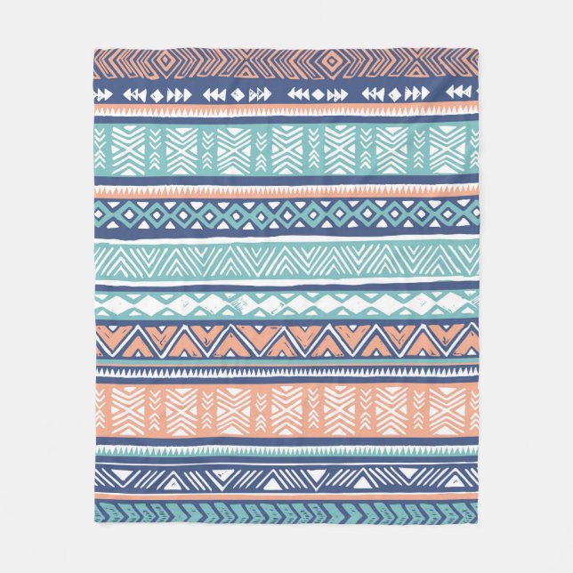 Gott folkslag. Vintage aztec hand plockade ill Fleecefilt (Framsidan)