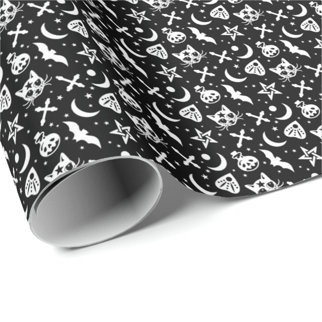 Gott getschaktavfall Katt Pentagrams och Måne Presentpapper (Rullad Hörn)