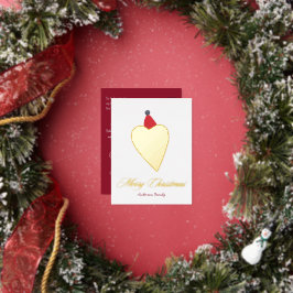 Gott Golden Heart med julhatt White