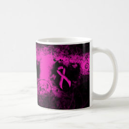 Gott-grunge Shock rosa Awareness Ribbon Kaffemugg