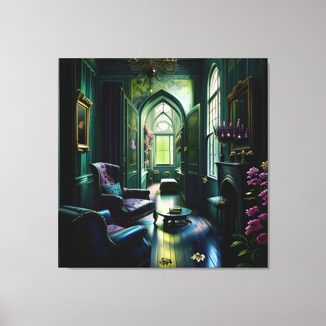 Gott insida-mansion Surreal blomma 1 Canvastryck (Framsida)