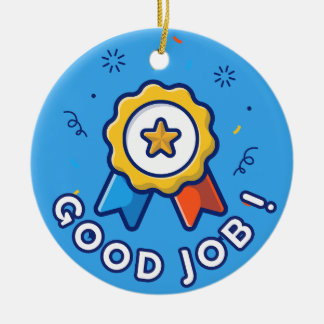 Gott jobb julgransprydnad keramik