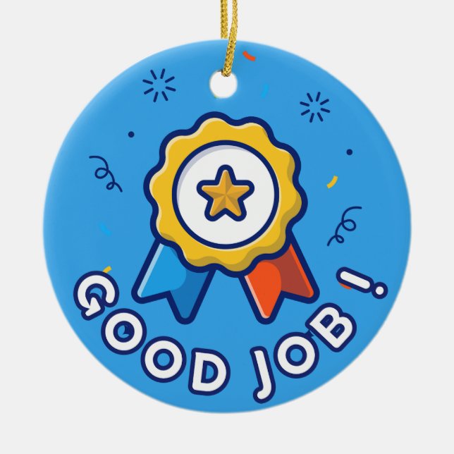 Gott jobb julgransprydnad keramik (Framsidan)