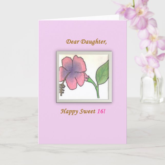 Gott, kära dotter, Lycklig Sweet 16, kort (Orkide)