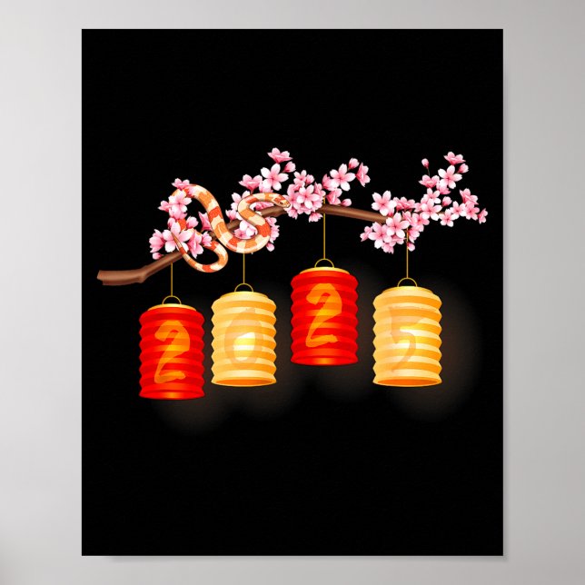 Gott kinesiskt månnyår 2026 Häst Blommor La Poster (Framsidan)