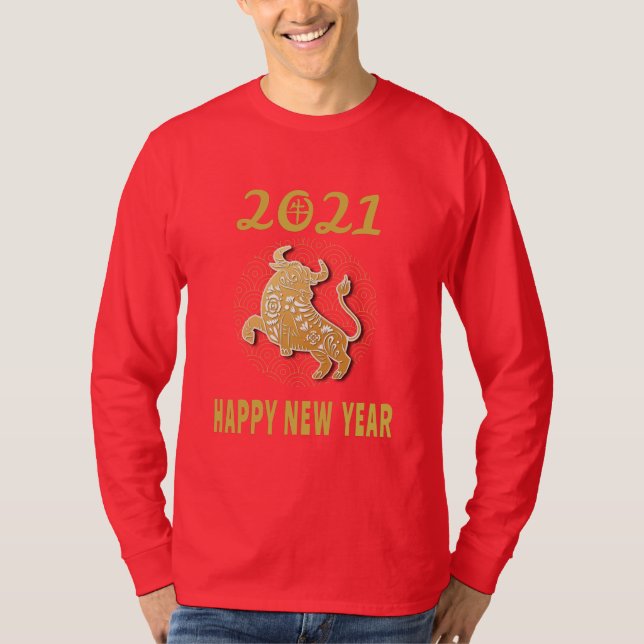Gott kinesiskt nyår 2021 t shirt (Framsida)