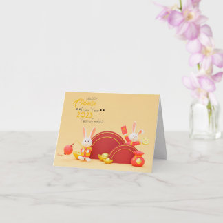 Gott kinesiskt nyår 2023 kanin vik kort