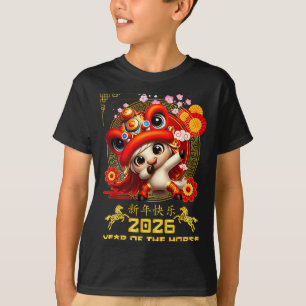 Gott kinesiskt nyår för hästen 2026 lunar nyår t shirt