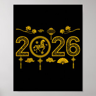 Gott kinesiskt nyår för hästens år 2026 Lunar Out Poster