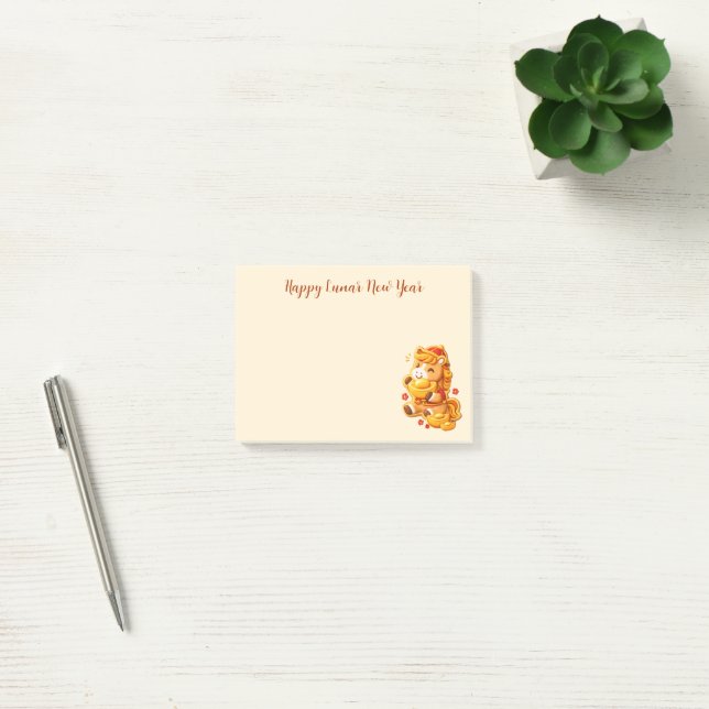 Gott kinesiskt nyår häst post-it block (Kontor)