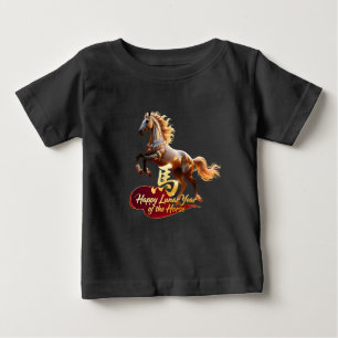 Gott kinesiskt nyår Lysande gyllene häst T Shirt