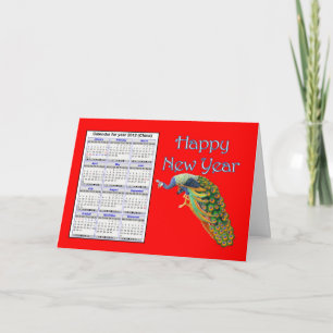 Gott kinesiskt nyår med kalender Vietnam tet Helgkort