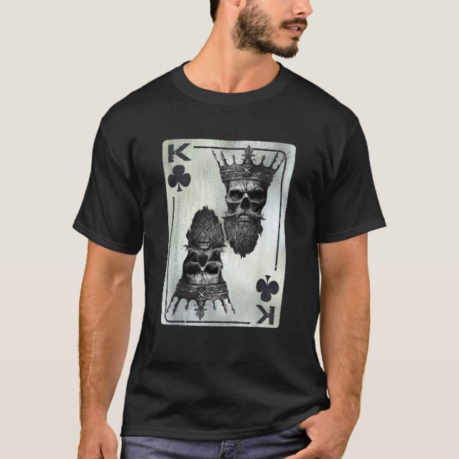 Gott kort Klubbar Kung Creepy Shirt Bone Skul T Shirt (Framsida)