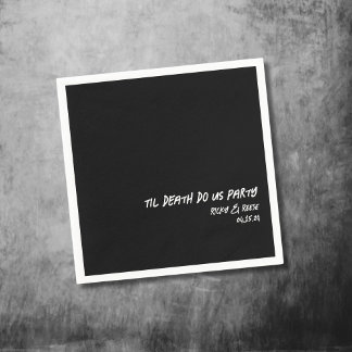 Gott namn för Gothic Bröllop Black Cocktail Napkin Pappersservett