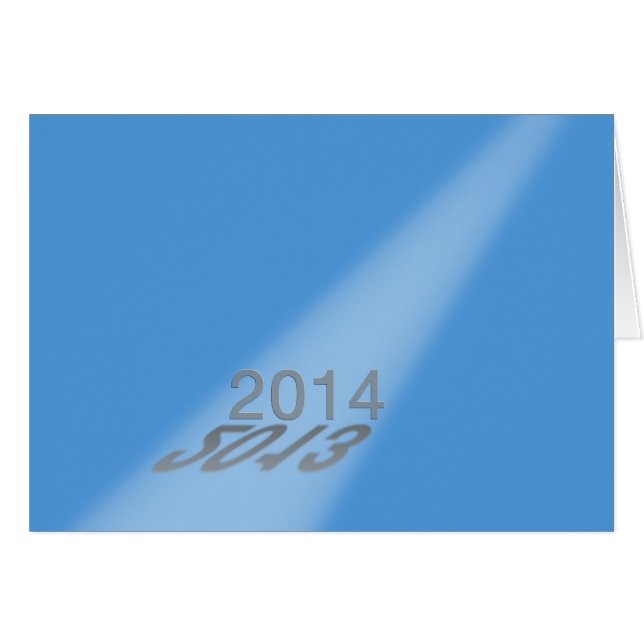 Gott nytt år 2013-2014 Spotlight Blue Hälsningskort (Framsidan Horizontal)