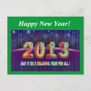 Gott nytt år 2013 helg vykort