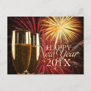 Gott nytt år 2014 Fyrverkerivykort Helg Vykort