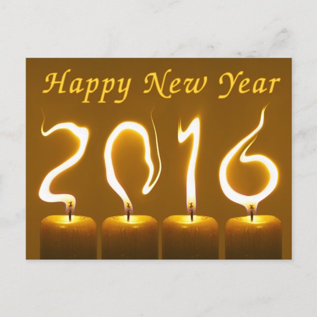 Gott nytt år 2016 helg vykort (Framsida)