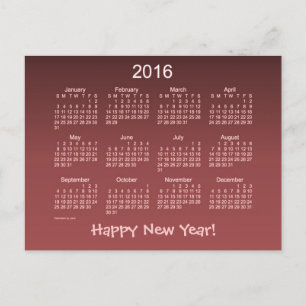 Gott nytt år 2016 helg vykort