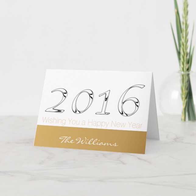 Gott nytt år 2016 personlig Hälsning 6 Helgkort (Framsida)