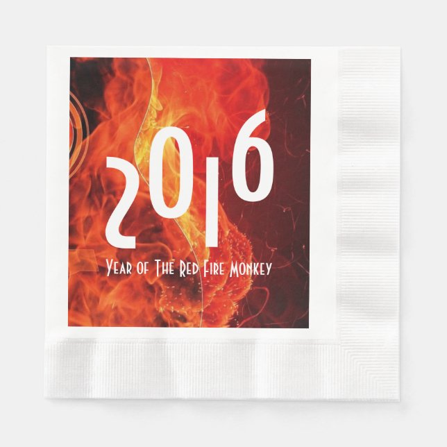 Gott nytt år 2016: Röda brandlarmens år Pappersservett (Framsidan)