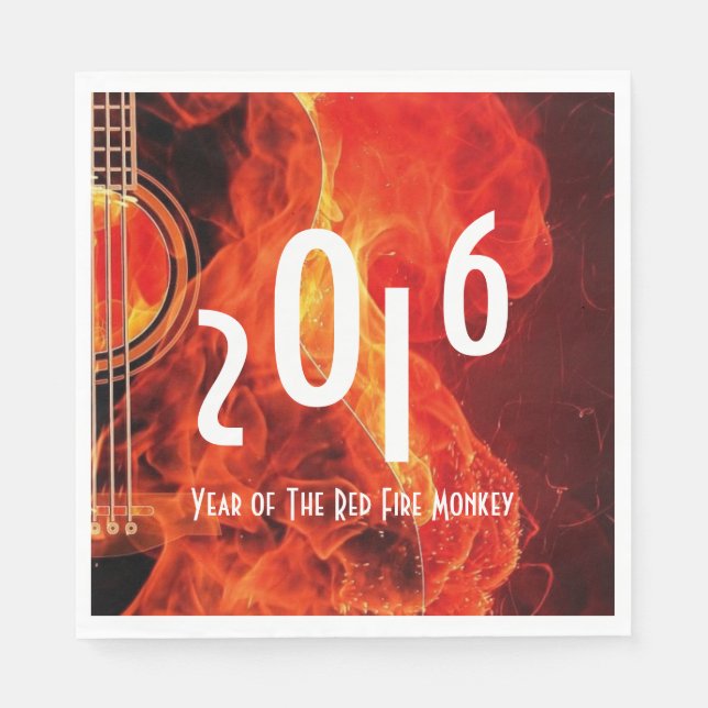 Gott nytt år 2016: Röda brandlarmens år Pappersservett (Framsidan)