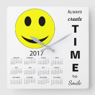 Gott nytt år 2017 - inspirationskalender fyrkantig klocka
