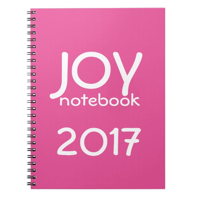 Gott nytt år 2017 JOY Notebook Rosa White Anteckningsbok Med Spiral (Framsidan)
