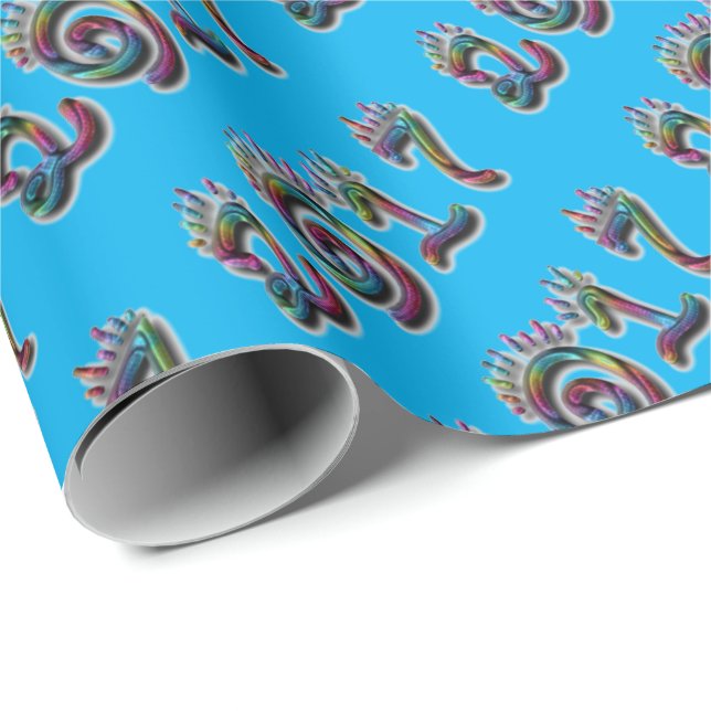 Gott nytt år 2017 Regnbågtypsnummer Presentpapper (Rullad Hörn)