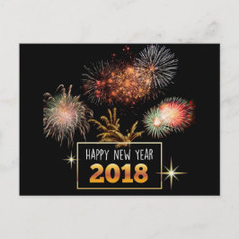 Gott nytt år 2018 helg vykort