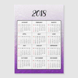 Gott nytt år 2018 Lila Magnetic Calendar