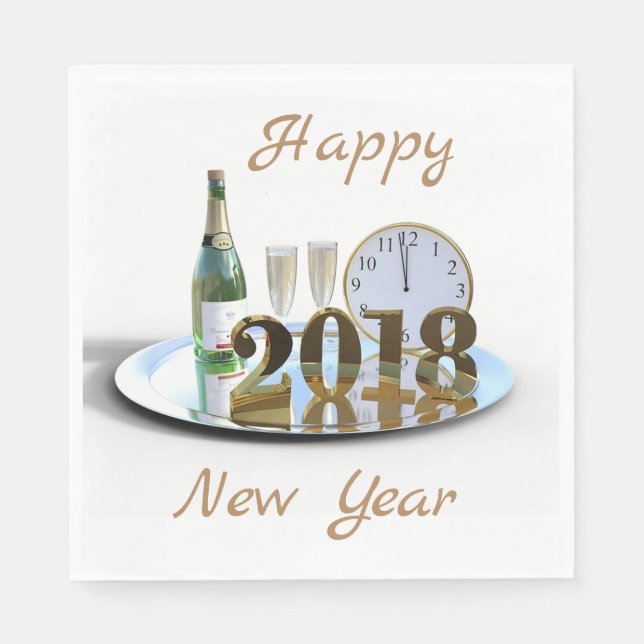 Gott nytt år 2018 pappersservett (Framsidan)