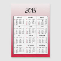 Gott nytt år 2018 Red Magnetic Calendar