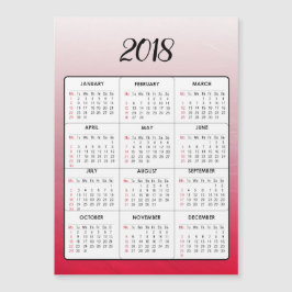 Gott nytt år 2018 Red Magnetic Calendar