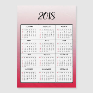 Gott nytt år 2018 Red Magnetic Calendar