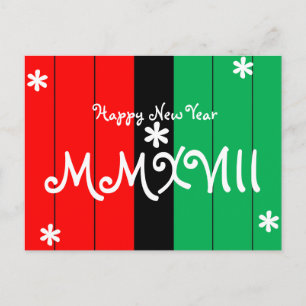 Gott nytt år 2018 Stripe Kwanzaa Färger Helg Vykort
