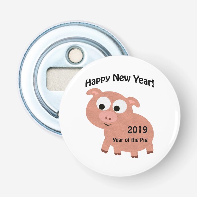 Gott nytt år 2019 år av grisen flasköppnare (Framsidan)