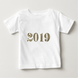 Gott nytt år 2019 Elegant Guld-utseendetypografi Tröja