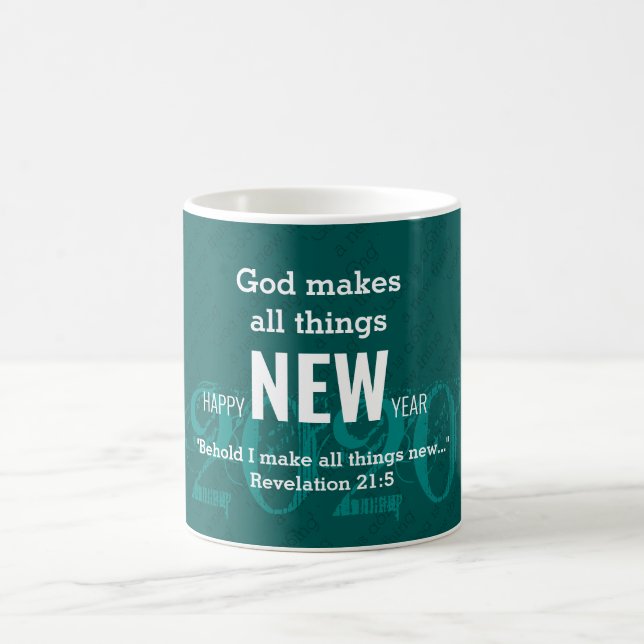GOTT Nytt ÅR 2020 Anpassad Skrift TEAL Kaffemugg (Center)
