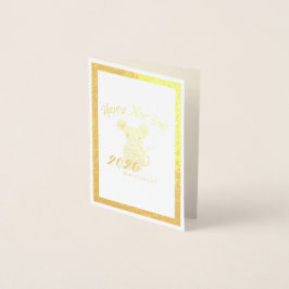 Gott nytt år 2020 - råttans år folierat kort