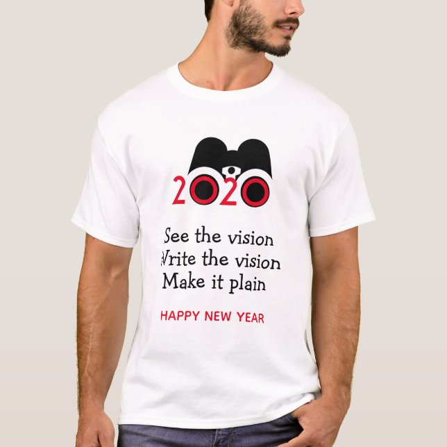 GOTT NYTT ÅR 2020 Visionsbinokulära anpassade T Shirt (Framsida)