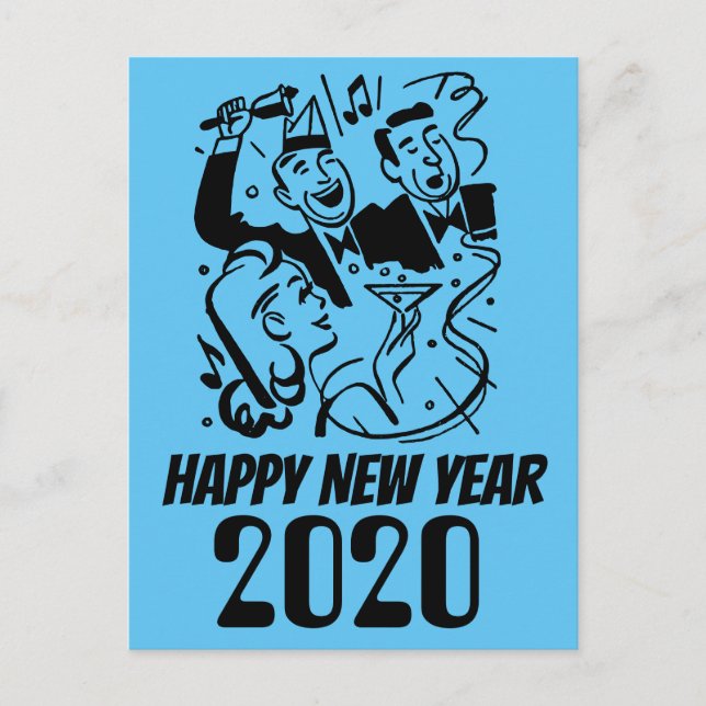 Gott nytt år 2020 vykort (Framsida)