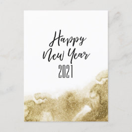 Gott nytt år 2021 | Abstrakt i Festive Guld Helg Vykort