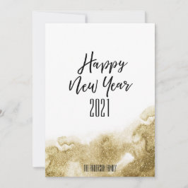 Gott nytt år 2021 | Abstrakt i Festive Guld Julkort