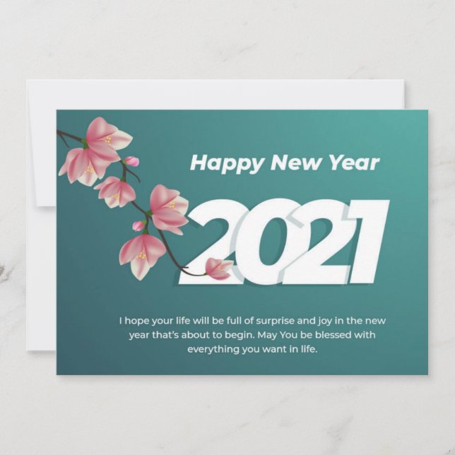 Gott nytt år 2021 Firate Önskemål Card Tack Kort (Framsida)