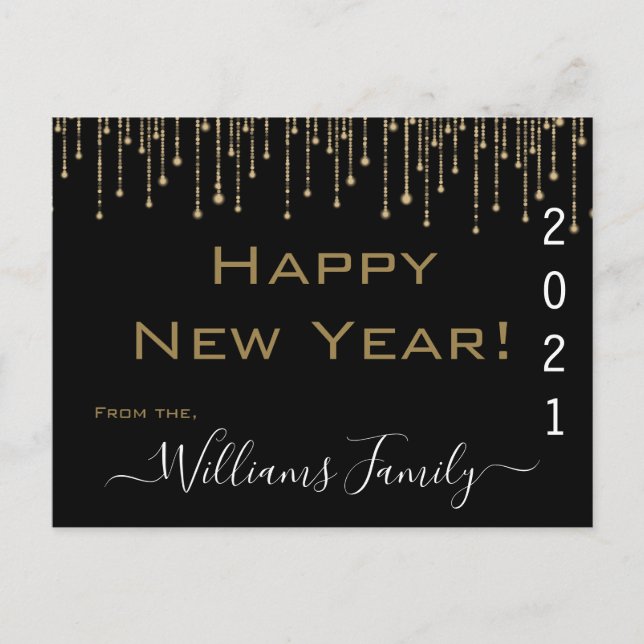 Gott nytt år 2021 helg vykort (Framsida)