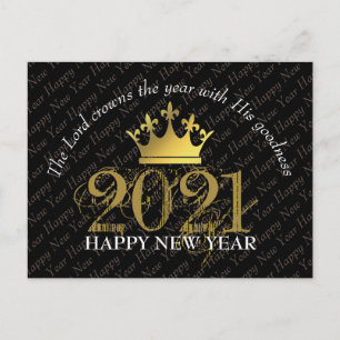 GOTT NYTT ÅR 2021 Lord Krona År Svart Vykort