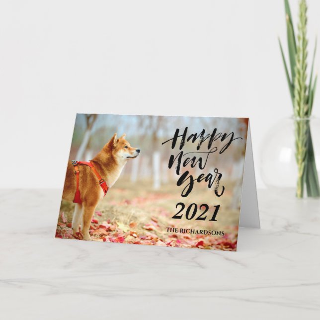 GOTT NYTT ÅR 2021 | Modern Fullt Photo Helgkort (Framsida)